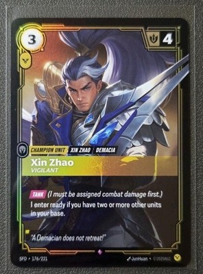 Riftbound League Of Legends Spiritforged RARE Foil Card SFD 176 Xin Zhao