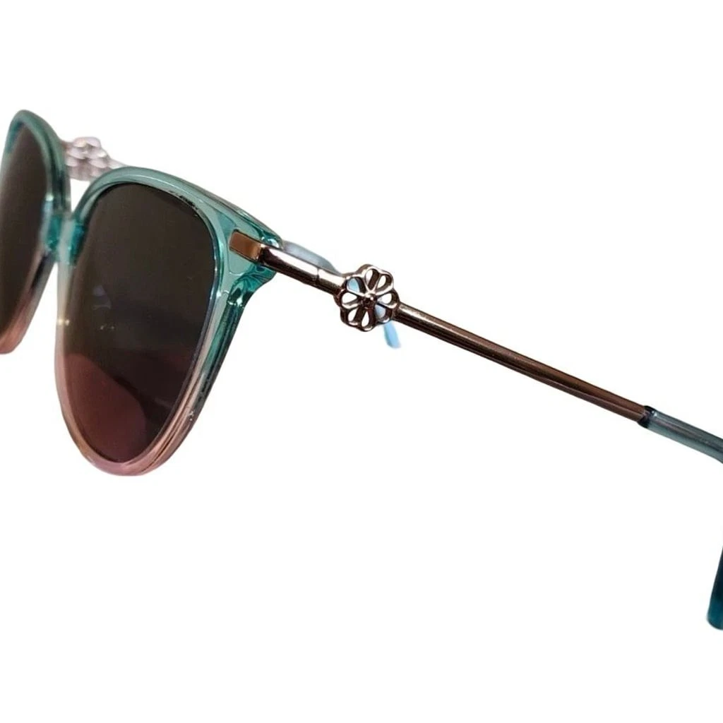 Kate Spade Kalie Square Sunglasses Teal Translucent with Spade Flower Temple Cat Eye Glasses Kate Spade Sunglasses With Flowers Kate  main image 4