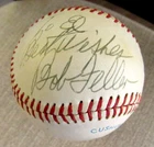 BOB FELLER Inscribed and Signed OAL Autographed Baseball Cleveland Indians HOF