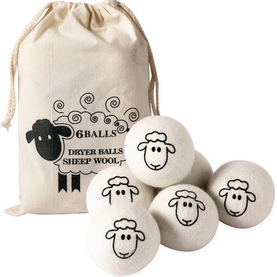 Wool Dryer Balls (6-Pack)   100% Organic New Zealand Wool, Natural Fabric Sof...