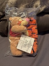 Vintage 1999 Disney Stores 8" Pooh As Tigger Tigger As Pooh Plush Beanie NWT