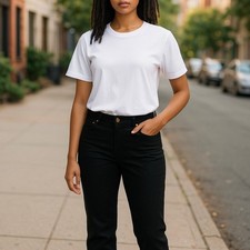 St. John Sz 4 Black Straight Leg High Rise Trouser Pants