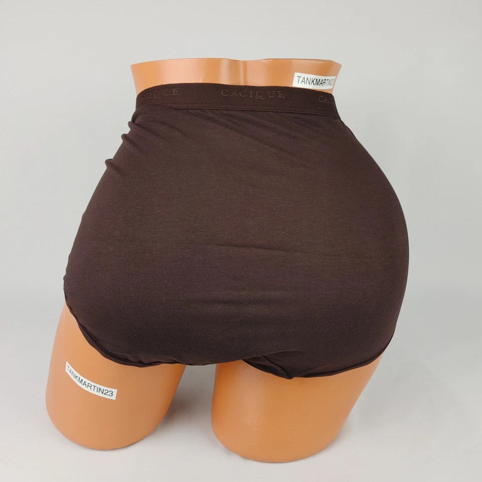 NUEVO CON ETIQUETAS BRAGUITA COMPLETA DE ALGODÓN CACIQUE LANE BRYANT PLUS 22/24 MARRÓN SÓLIDO CHOCOLATE Foto 4 de 4