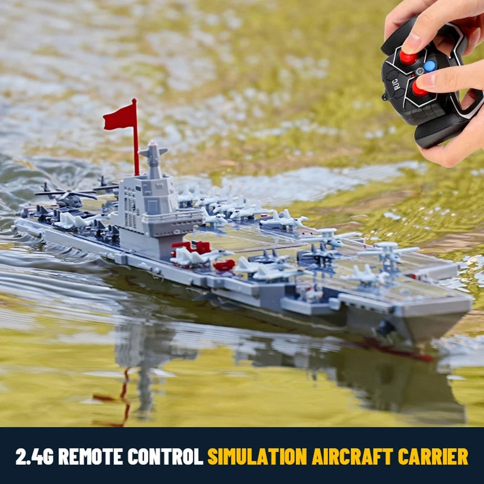 2.4GHz RC High Speed Boat Aircraft Carrier Warship S19 Electric Water Toys RTR - Image 4 of 4