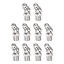 Nickel Plated Iron 45 Degree Hydraulic Grease Fitting M8 x 1mm Thread 10Pack