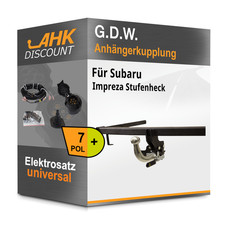 Für Subaru Impreza Stufenheck 00- G.D.W. Anhängerkupplung abnehmbar + 7polig KIT