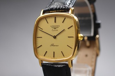 [Near MINT+++] LONGINES Presence L150.4 7112 Gold Square 30mm Quartz Herrenuhr