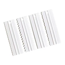 Cake Scrapers Set Decorating Comb and Icing Smoother, Plastic Sawtooth Scrape...