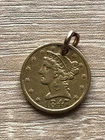 American Half Eagle 1847 low mintage year 22ct Gold pendant US