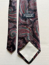 KETCH Classics Men's Paisley Silk Tie in Dark Red and Green