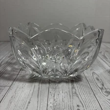Tulip Thick Clear Crystal Square Bowl 6" x 6" Excellent Condition Heavy