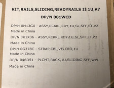 Dell 1U Sliding Rail Type A7 Kit R320 R330 R430 R440 R620 R630 R640 NX3300 NX400