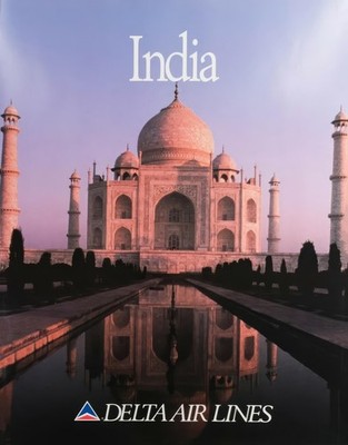 1990 Delta Airlines Taj Mahal Indien Reise Poster - artofuniverse0 A1-A4 Poster Ar