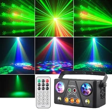 5in1 Disco Effect lighting RGB LED Beam DMX DJ Party Stage Laser Projector Light