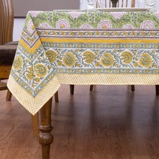 Hand Block Printed Tablecloth Cotton Table Cover Dining Tablecloth For New Year