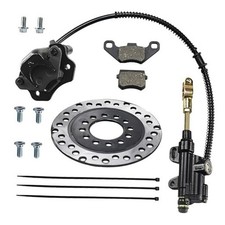 ATV Quad Rear Brake Assembly Master Cylinder Caliper Disc Rotor With Black