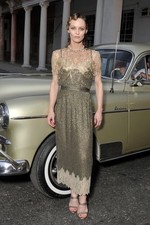 Chanel Metier d’Art 2016 Paris-Rome Gold Lace-Trim Bustier Dress FR36 /US 0-2
