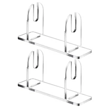 2*Acrylic Fan Display Stand Chinese Foldable Fan Transparent Organizer Shelf