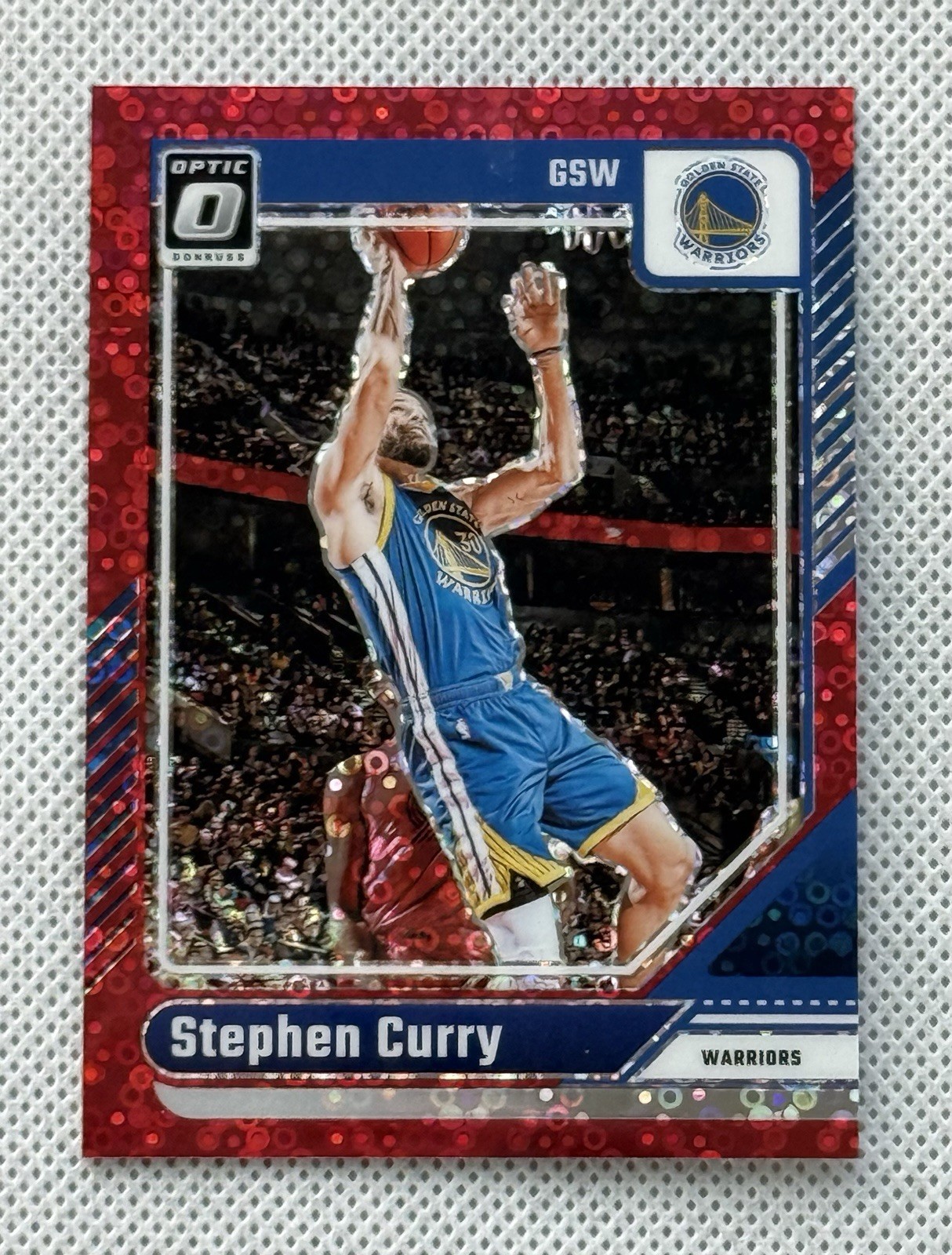 2025 Optic Stephen Curry Red Disco Prizm /75 Warriors #155