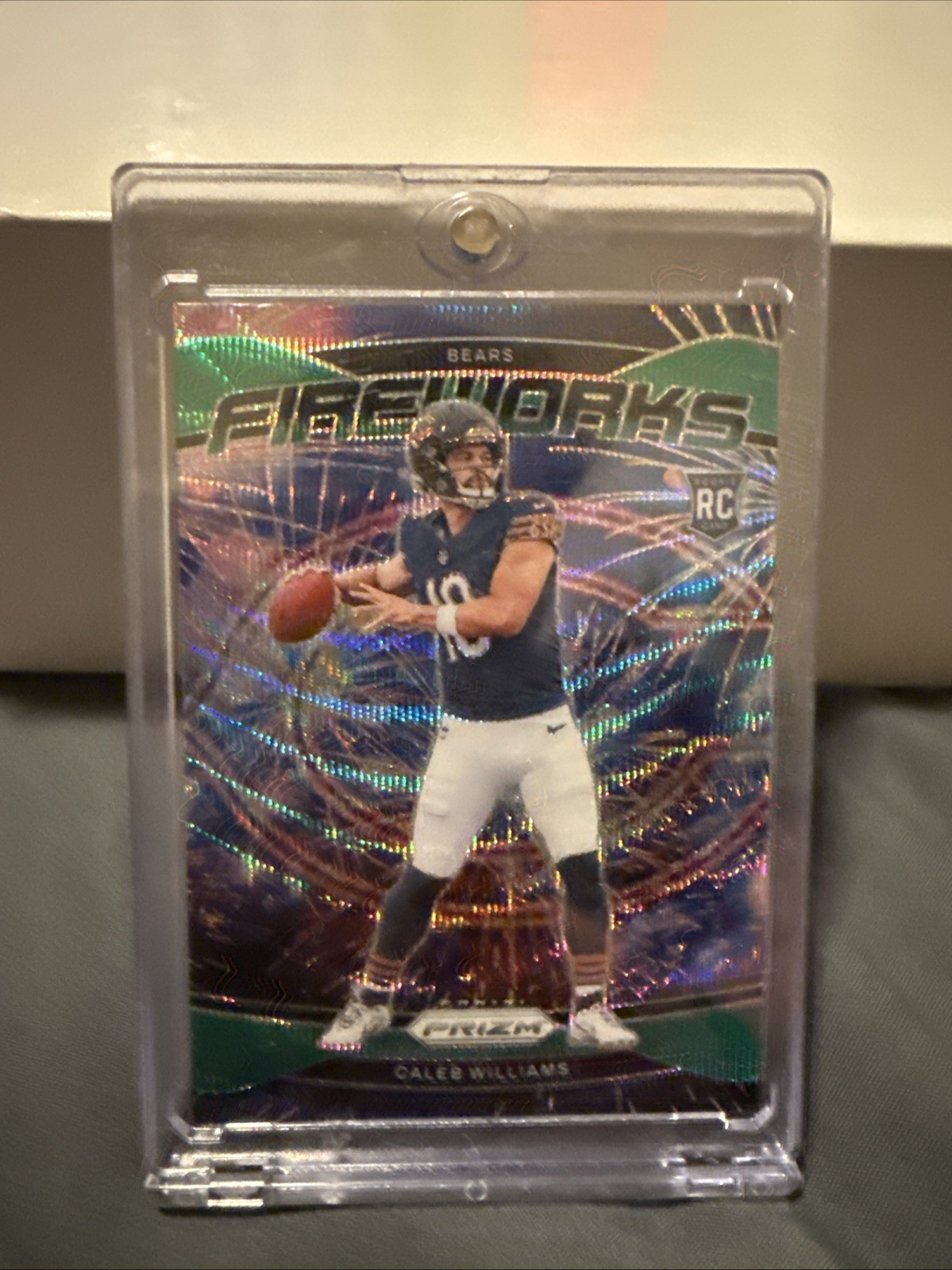 2024 Panini Prizm - Fireworks Caleb Williams #25 Green Wave Prizm (RC)