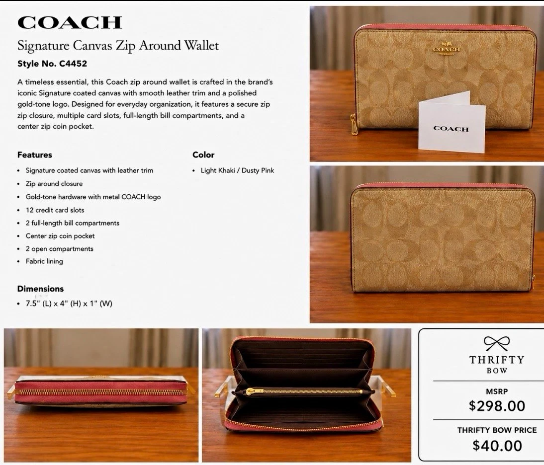 Coach Pink Leather Wallets for Women for sale | eBay