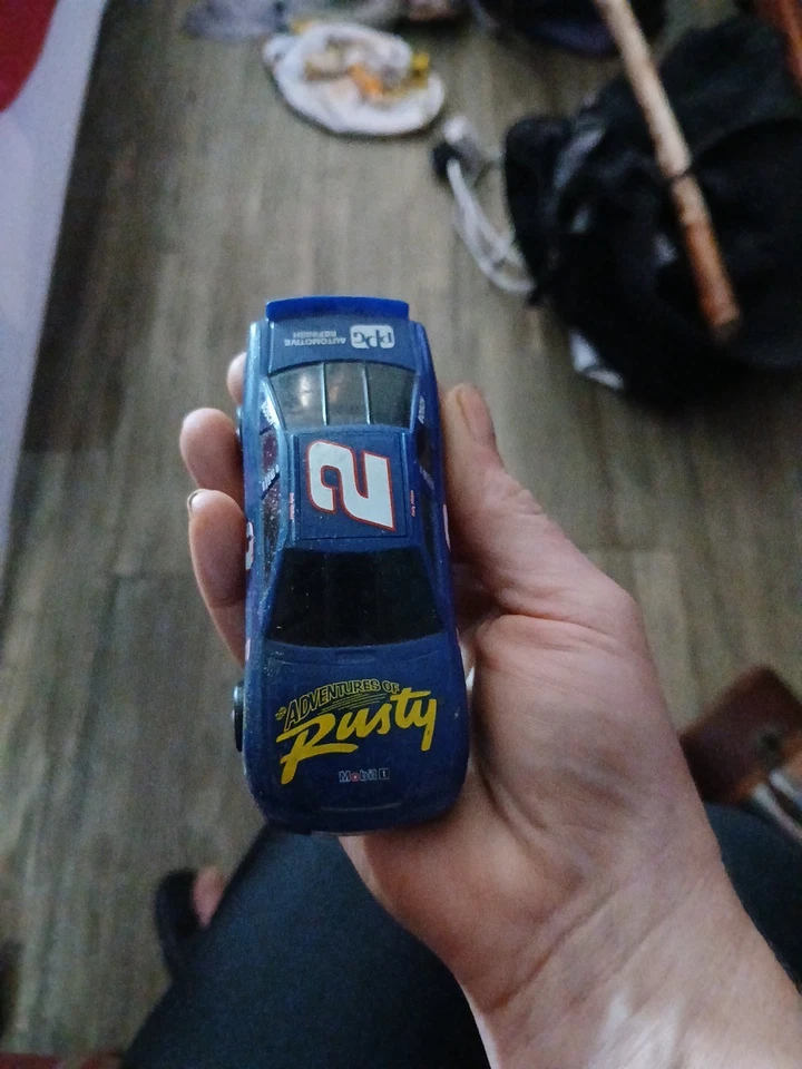 Linterna vintage NASCAR #2 oxidada Wallace Mobil buen año coche de carreras  Foto 4 de 4