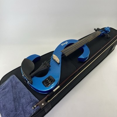 Stagg EVN 4/4 S-Shaped Electric Violin Metallic Blue + Case, Bow, Cord & Strings