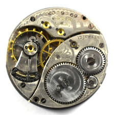 Vintage Elgin Grade 354 0s 15J Hunting Pocket Watch Movement lot.wj