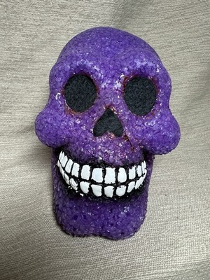 Halloween Light Up Purple Skull Plastic Popcorn By Seasons 5 in X 4 in