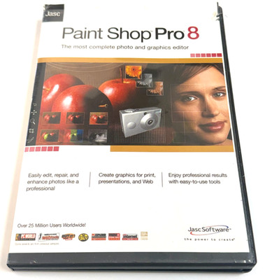 Vintage Jasc Paint Shop Pro 8 PC Software Complete CIB Photo Editor XP NEW