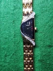 Vintage Seiko Half Moon 2E20-7309 Diamonds Bezel Black Dial 16mm Women's Watch