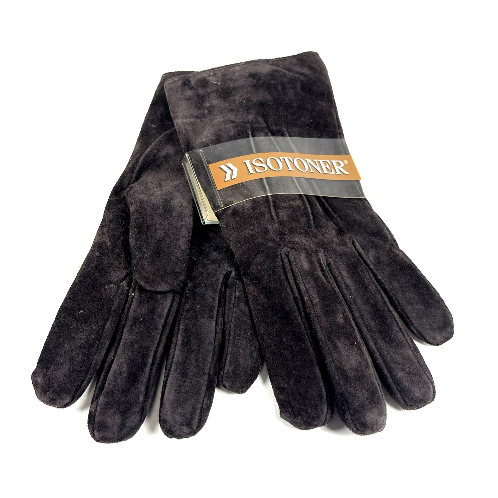 ISOTONER Signature Women's Brown Suede Leather Gloves Large XL Vintage