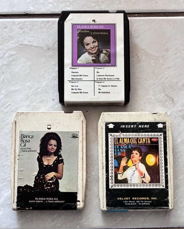 Blanca Rosa Gil 8 Track Cartridge Tape Lot - Hambre, Exitos, Alma Que Canta