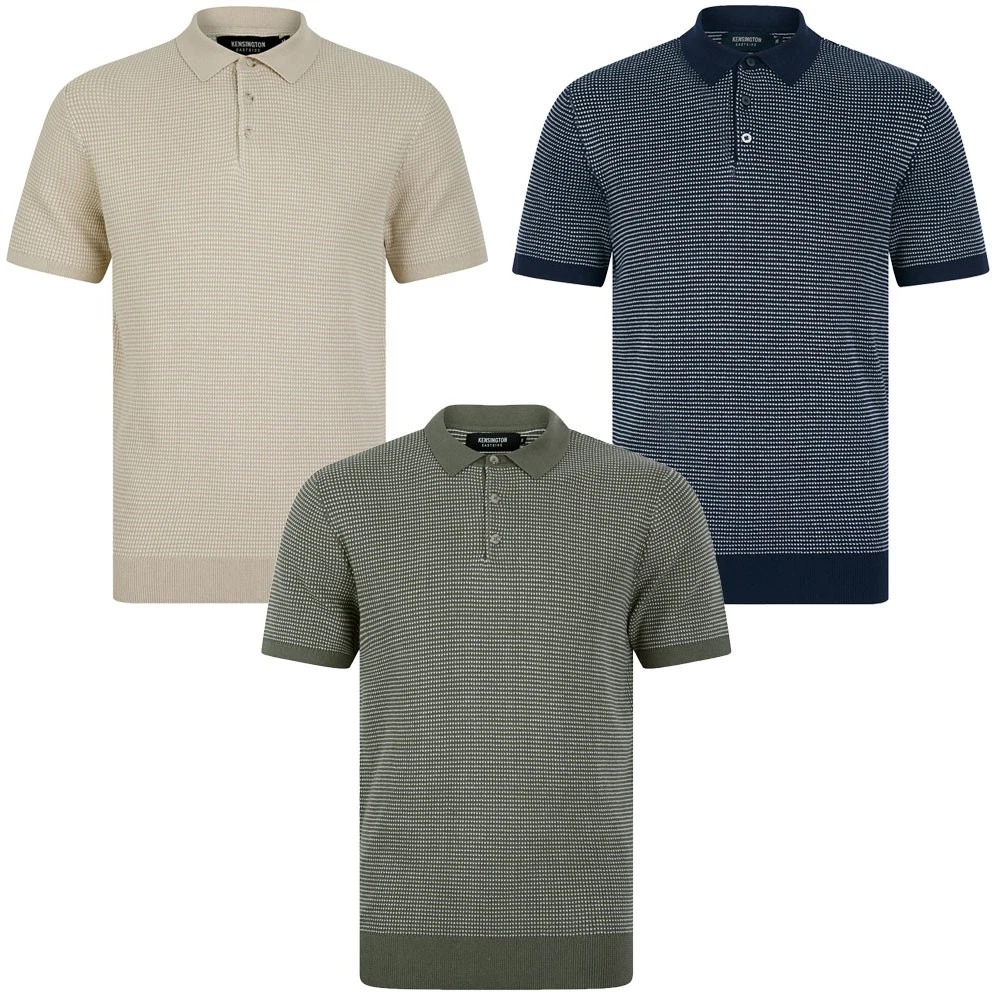 Men's Knitted Polo Shirt Premium 100% Cotton Knit T-Shirt Top Smart Casual Mod
Opens in a new window