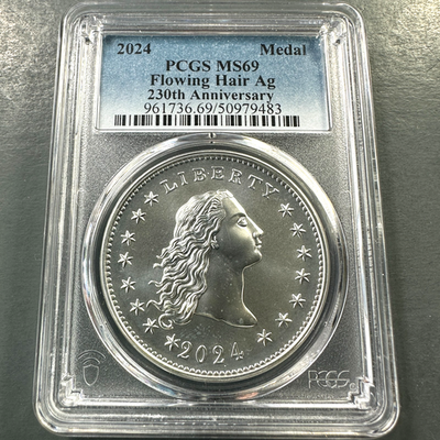 #ad 2024 .999 SILVER 1OZ Flowing Hair Ag 230th Anniversary Medal 88068 $299.99