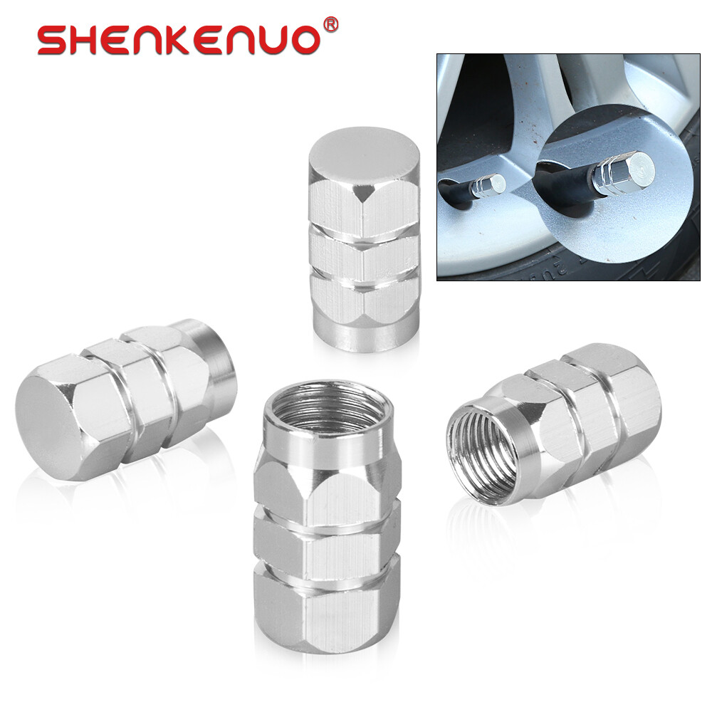 4-Pack Aluminum Alloy Tire Valve Stem Caps - Dust Proof, Airtight, Black Finish