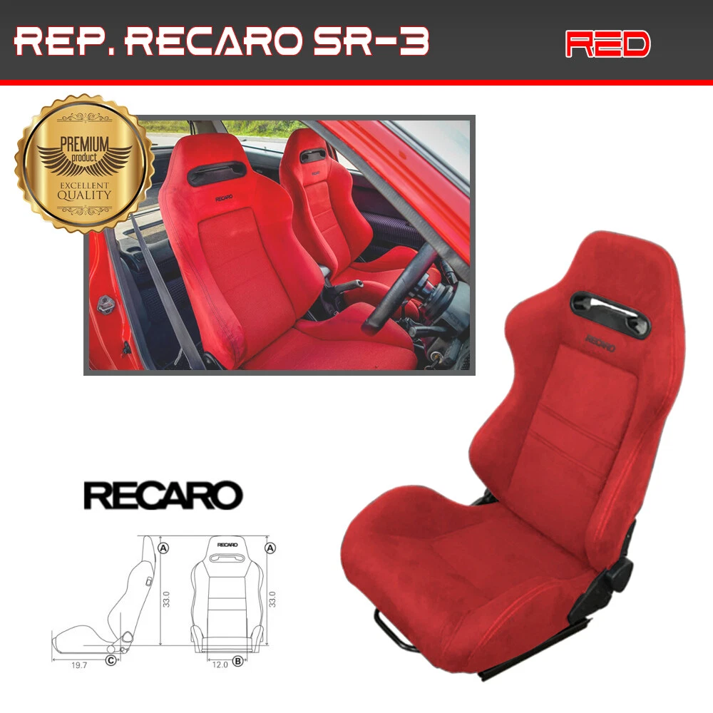 JDM Seat RECARO SR3 Pair Front Left Right Bucket Seat Red