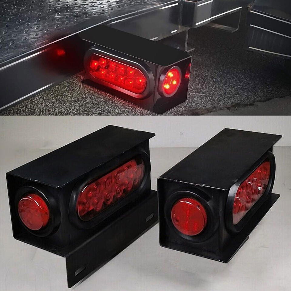 Fit For Truck Red LED Trailer Steel Box Kit W/ 6 Oval Tail Light 2 Marker Lamp - Foto 5