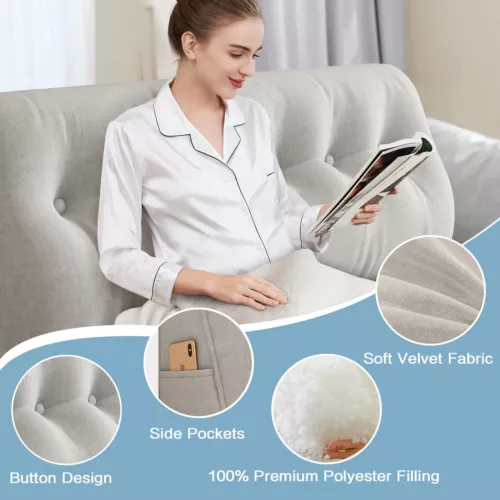 Rückenkissen Bettseitenkissen Tatami Keilkissen Lendenkissen für Bett und Sofa - Bild 6 von 27