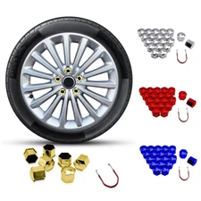 20pcs 19mm Car Wheel Nut Lug Cover Golden Hub Screw Cap Bolt Rim Tire + Tool