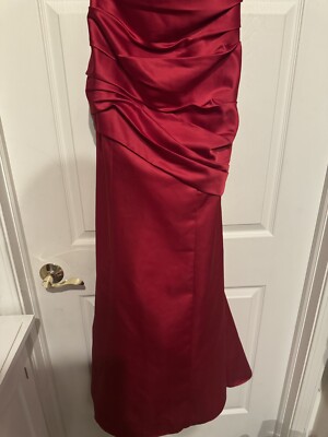 Satin Red Bridesmaid Dresses David's Bridal David's Bridal Apple Red Long Satin Dress W/ Pleating F15142 Satin Red Bridesmaid Dresses David's Bridal David's Bridal Apple Red Long Satin Dress W/ Pleating F15142