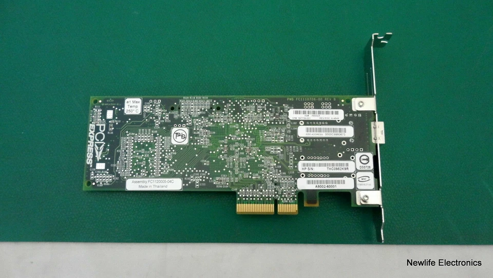 HP 397739-001 4Gb PCIe x4 FC HBA FC2142SR A8002-60001 (Low-profile) - Image 2 of 4
