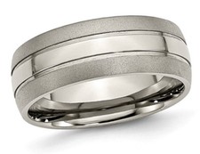 Mens 8mm Titanium Wedding Band Ring