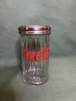 Coca-Cola Glas Zuckerstreuer Glas, Metalldeckel, Restaurant Style 2013