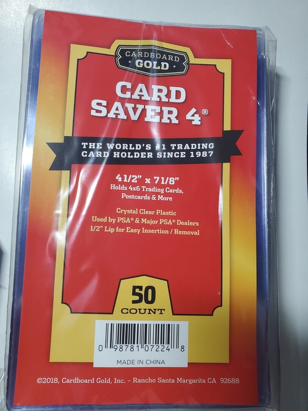50 Count Cardboard Gold Card Saver 4 CBG Graded Semi Rigid Holders 4-1/2x7-1/8