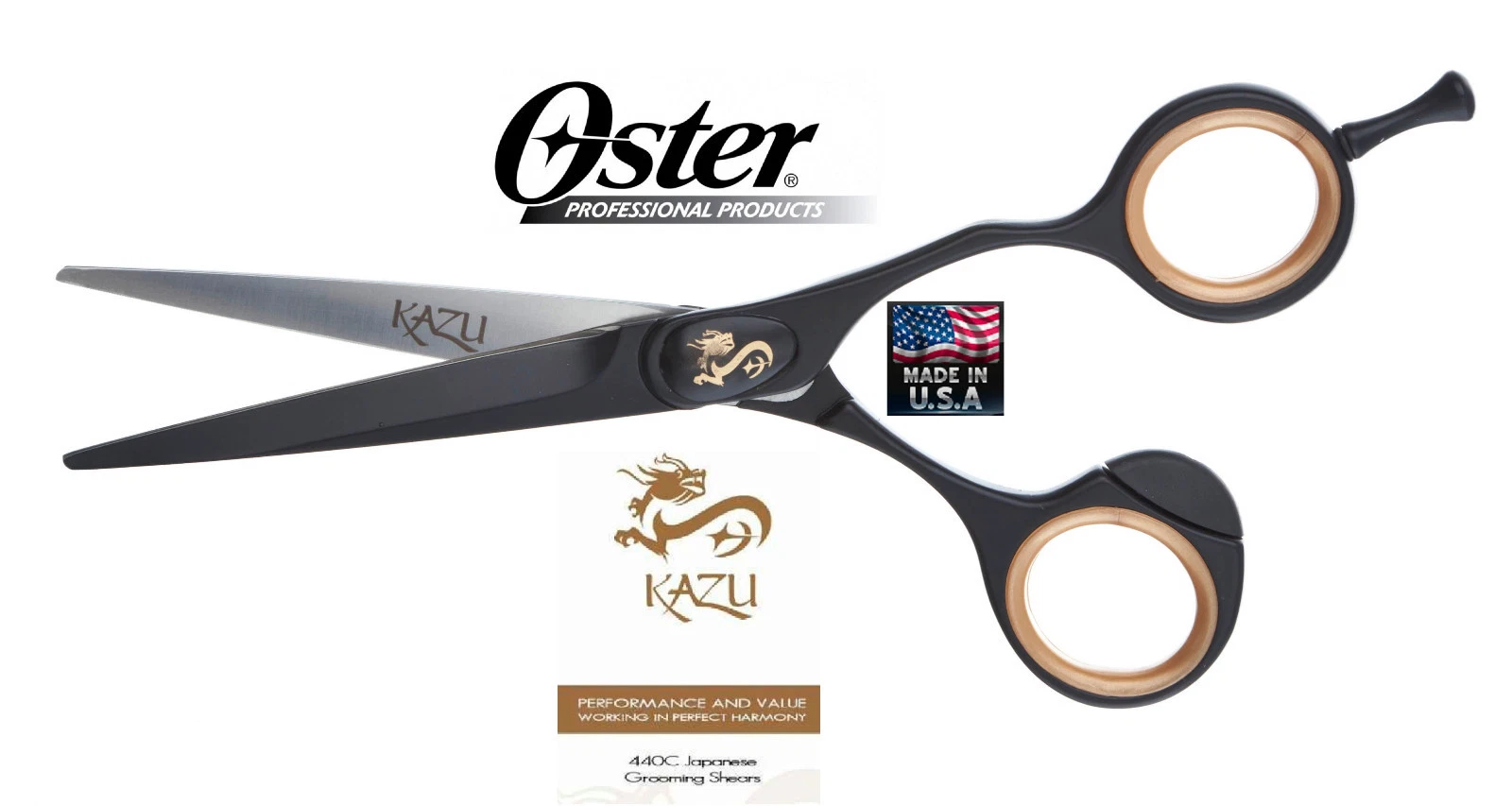 OSTER KAZU PRO Pet Grooming SAFETY TIP 5 1/2" STRAIGHT SHEAR Scissor Blunt End