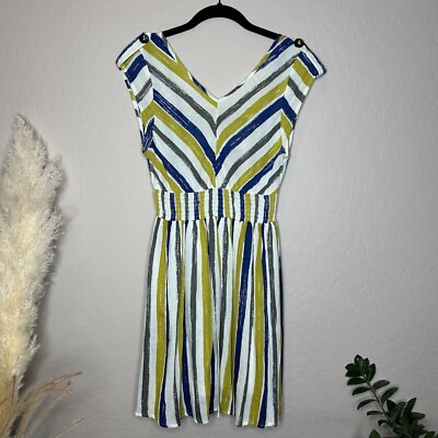 green and white striped summer dress Green and White Stripe Tula Dress XS