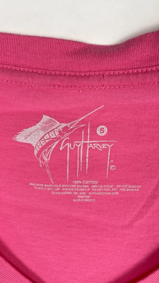 Guy Harvey Womens T Shirt V Neck Short Sleeve Fish Print Pink Size Small - Image 4 of 4