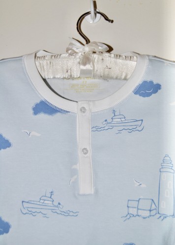 NWT Beaufort Bonnet Co Boy's Blue Lighthouse Suttons SS Pajama Set sz 12 - Picture 4 of 15