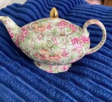 Teapot, Rare Find James Sandler Florence Chintz Teapot, Pink Country Roses